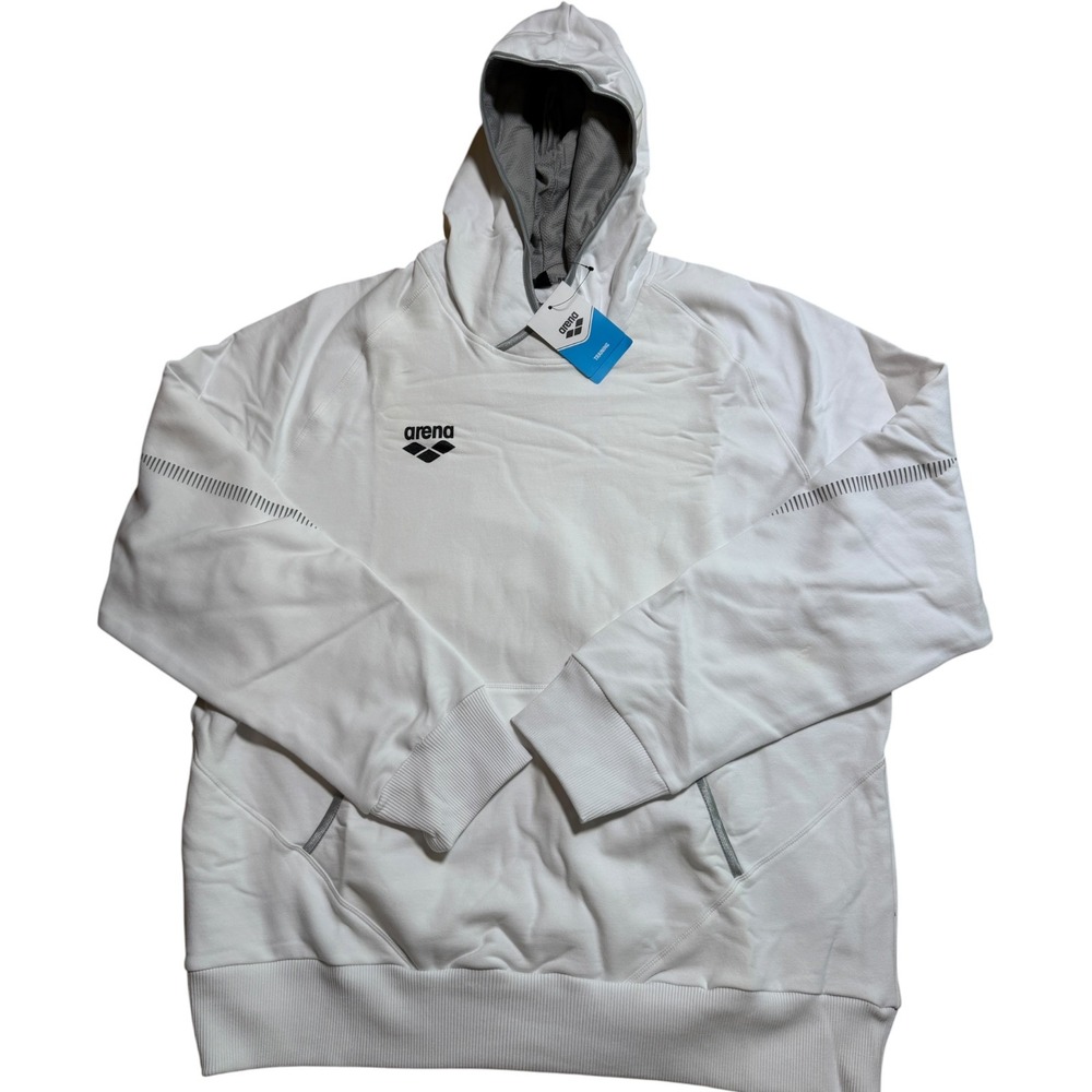 Arena Training Hoodie Men 2XL White New Fleece Lined Cotton Sweatshirt
